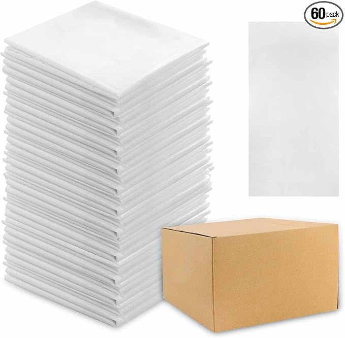 Upgraded 15-inch Heavy Duty Trash Compactor Bags, Compatible with Kenmore Compactor, Fits Kenmore and Other 15-inch Rectangular Drawer Compactors, pack of 60 Bags, White Plastic Trash Compactor Bags