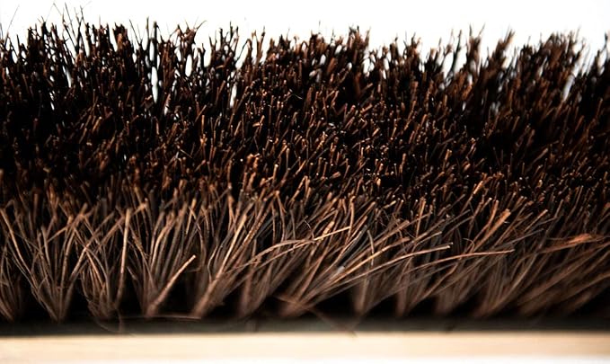 Push Broom Indoor and Outdoor Floor Sweep Use, 18 Inch, Heavy Duty Hardwood Block, Palmyra Bristles Scrub Brush, Cleaning Broom for Patio Garage, Deck, Or Home Use
