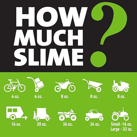 Slime 10193-6PK 2-in-1 Tire and Tube Sealant Puncture Repair Sealant, Premium, Prevent and Repair, Suitable for Non-Highway Tires and Tubes, Non-Toxic, Eco-Friendly, 6 x 16oz Bottles