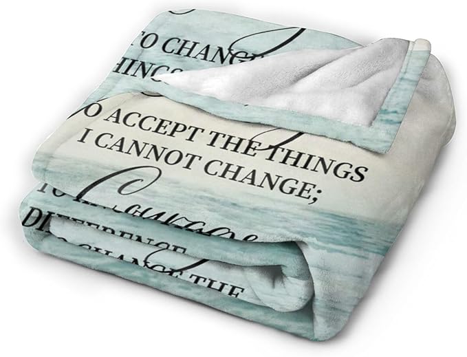 Tijuboni Serenity Prayer Bible Throw Blanket Christian Gifts for Women Men Girls Boys Kids Adults Soft Flannel Fleece Blanket for Couch Sofa Bed Home Decor 50"x60"