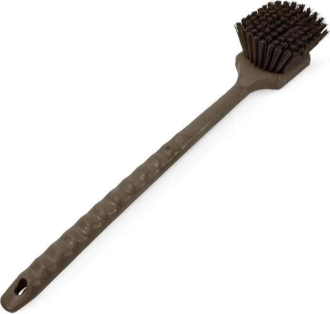SPARTA 40501EC01 Plastic Large Scrub Brush, Kitchen Brush, Utility Brush With Long Handle For Cleaning, 20 Inches, Brown
