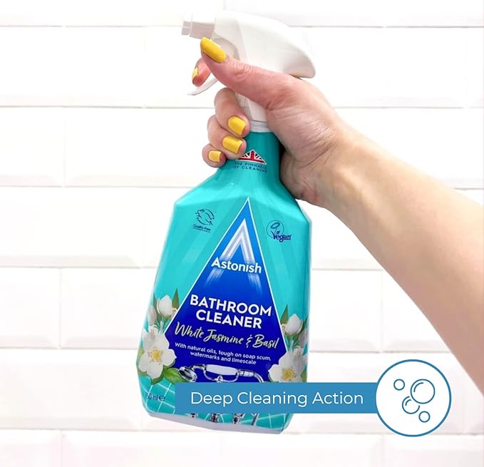 Astonish Sparkling Bathroom Bundle - Includes Daily Shower Shine Cleaning Spray (White Lilies Scent), Ultimate Limescale Remover (Cool Eucalyptus) & Streak Free Foaming Bathroom Cleaner (750ml each)