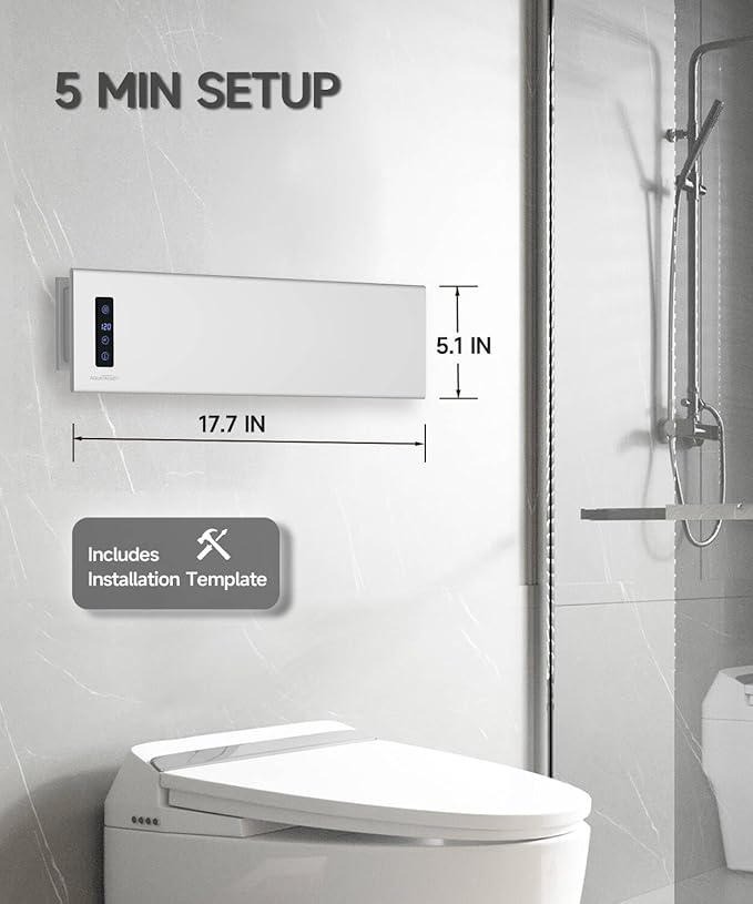 Hot Towel Warmer, Small Towel Warmer Rack Wall-Mounted, LED Control with Built-in Timer & Temperature, 17.7" x 5.1", Max 140°F, Plug-in, Fast Heating, Brushed Nickel