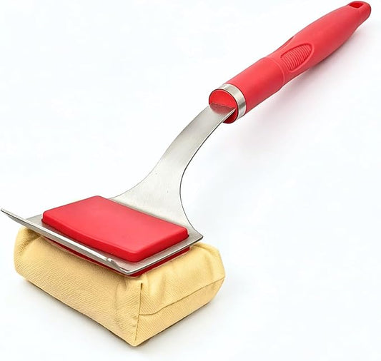 Grill Brush for Outdoor Grill Bristle Free - Reinforced Grill Cleaner Scraper BBQ Brush - Replaceable Head Barbecue Grill Cleaning Brush - Safe BBQ Accessories Grill Tools (Red)