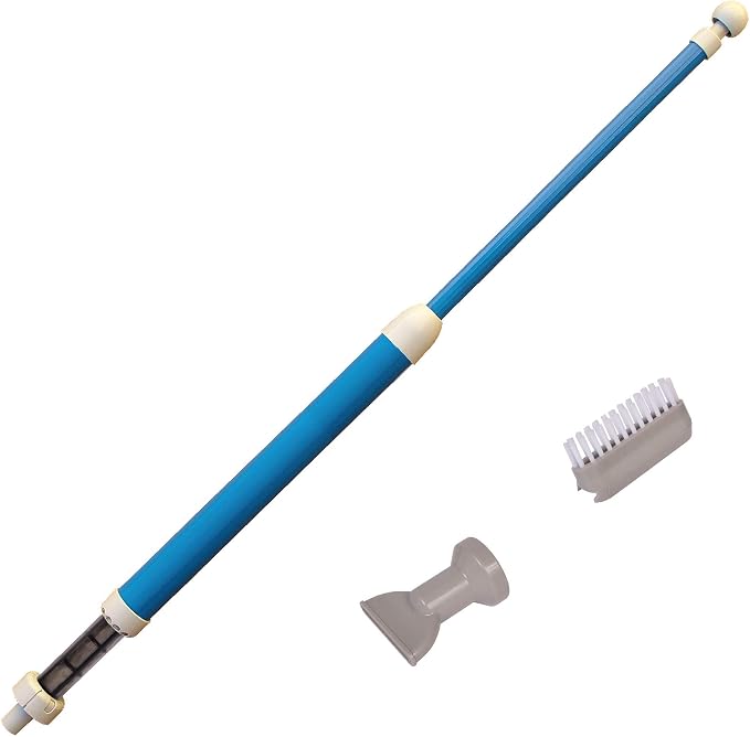 GAME Manual Handheld Pool Vacuum - New and Improved Pump Action Pool Cleaner for Above Ground & In-Ground Pools, Includes Nozzle & Brush Attachments