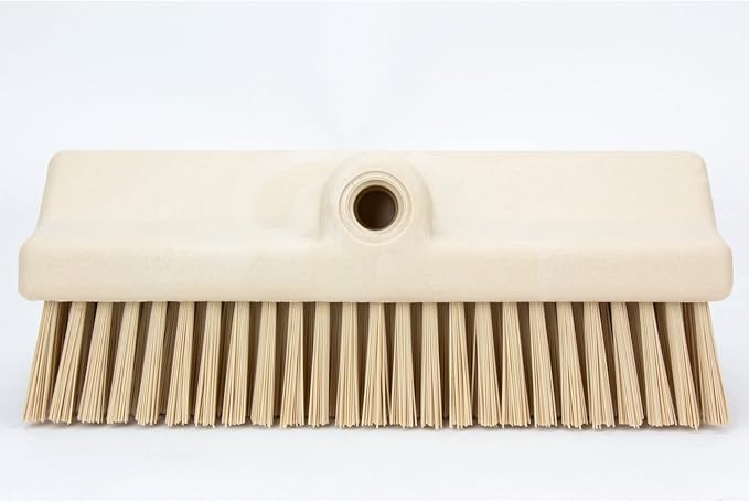 SPARTA 40423EC25 Plastic Floor Scrub Brush, Wall Brush, Equipment Brush With Nonabsorbent Bristles For Industrial Kitchens, Hospitals, Commercial Cleaning, 4 Inches, Tan, (Pack of 2)