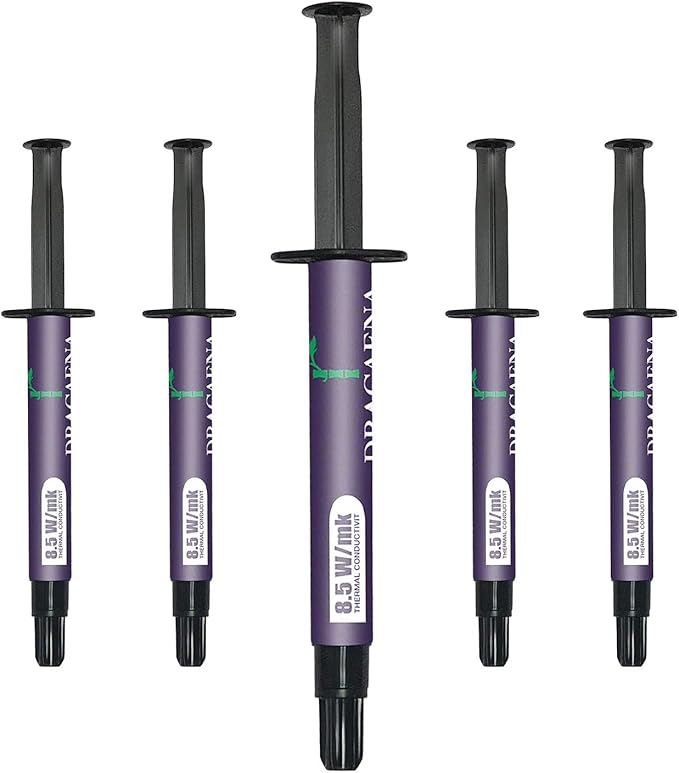 Dracaena.io 5-Pack Thermal Paste 4g Each, 8.5 W/mK Carbon-Based Thermal Compound for CPU GPU PS4 PS5 Xbox Laptop, Non-Conductive, Long Durability — CTG9