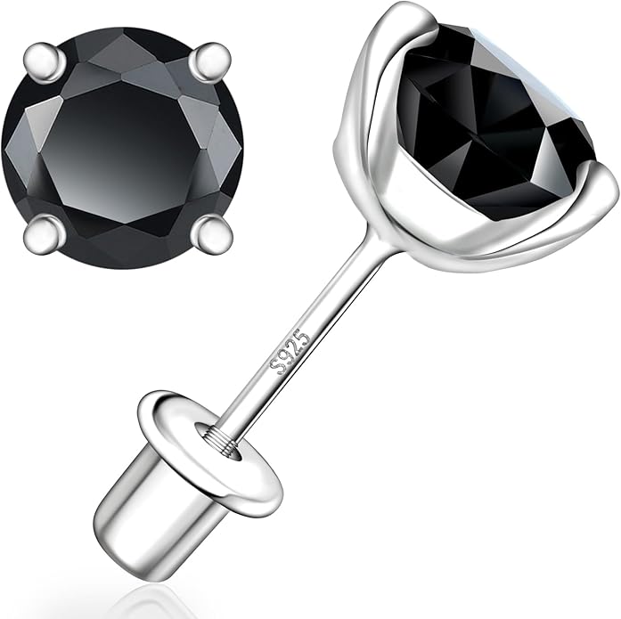 Moissanite Screw Back Earrings Studs - 0.2CT-4CT Moissanite Earrings for Women 925 Sterling Silver Piercing Real Colorful Moissan Hypoallergenic Jewelry Ear Stud Gifts