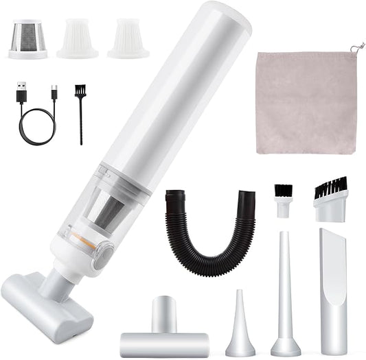 ULTREMA Car Vacuum Portable Cordless, 20000Pa Handheld Vacuum, 4-in-1 Compact Auto Duster & Air Pump, 1.05lbs Mini Vacuum Cleaner with 15-Piece Accessory Kit for Keyboard, Desk and Hair