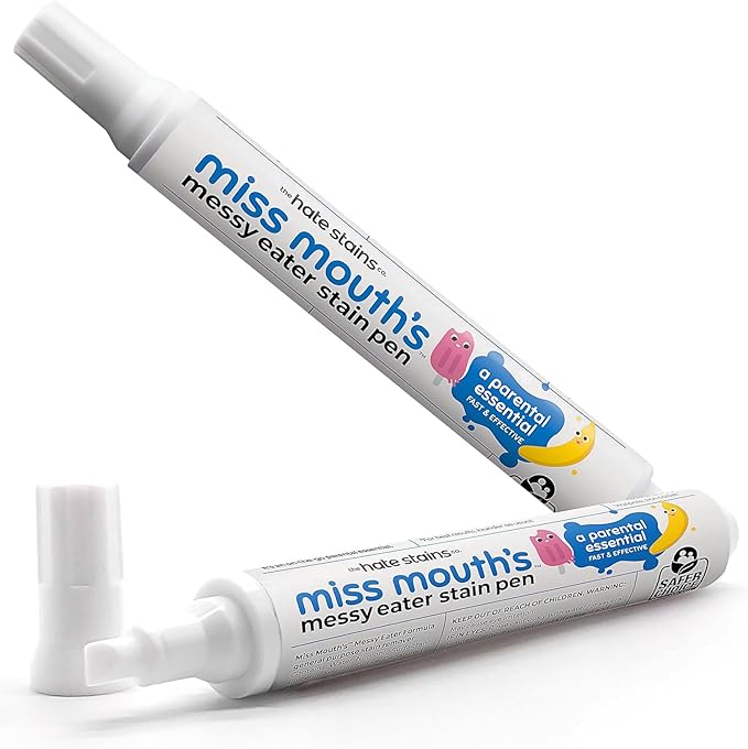 Miss Mouth's Messy Eater Stain Treater & Pen Bundle - 16oz Spray, Portable Stain Remover Pens & Laundry Brush - Spot Cleaner for Clothes, Carpet & On-the-Go