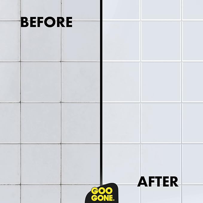 Goo Gone Grout and Tile Cleaner - 28 Ounce - Removes Tough Stains Dirt Caused by Mold Mildew Soap Scum and Hard Water Staining - Safe on Tile Ceramic Porcelain, pack of 2