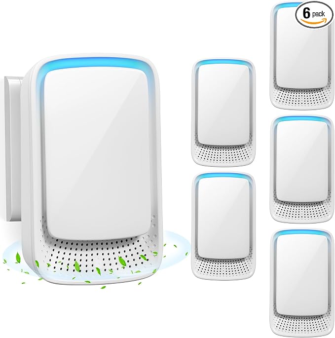 2026 Upgraded Air Ionizer Purifier for Home,6 Pack Plug-in Negative Ion Generator Air Freshener for Bedroom Bathroom Kitchen Office Pet Room, Quiet Filterless Ionic Air Cleaner for Smoke Dust