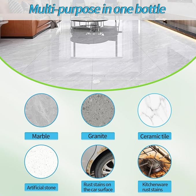 500ml Rust Stain Remover Neutral Metal Cleaner Marble Rust Remover - Powerful and Effective in Removing Rust and Stains From Marble, Granite, Tile, and Metal (500, Milliliters)