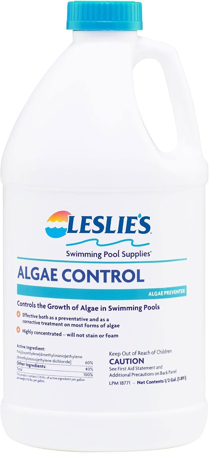 Leslie's Algae Control Pool Algaecide and Algae Preventer for Swimming Pools and Spas - Non-Staining, Non-Foaming Formula - Prevents Algae Growth - 1/2 Gallon