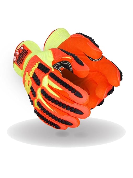 MAGID T-REX Arctic Series ANSI A5 Cut-Resistance, Thermal Impact Gloves, 12 Pairs, Waterproof, Hi-Viz Yellow/Orange, Size 10/XL