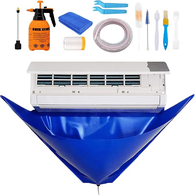 BOJACK Mini Split Cleaning Bag Kit with 2L High Pressure Sprayer, Air Conditioner Cleaning Kit, Air Duct Cleaning Kit, AC Cleaning Bag Fits Systems 38in - 48in Long