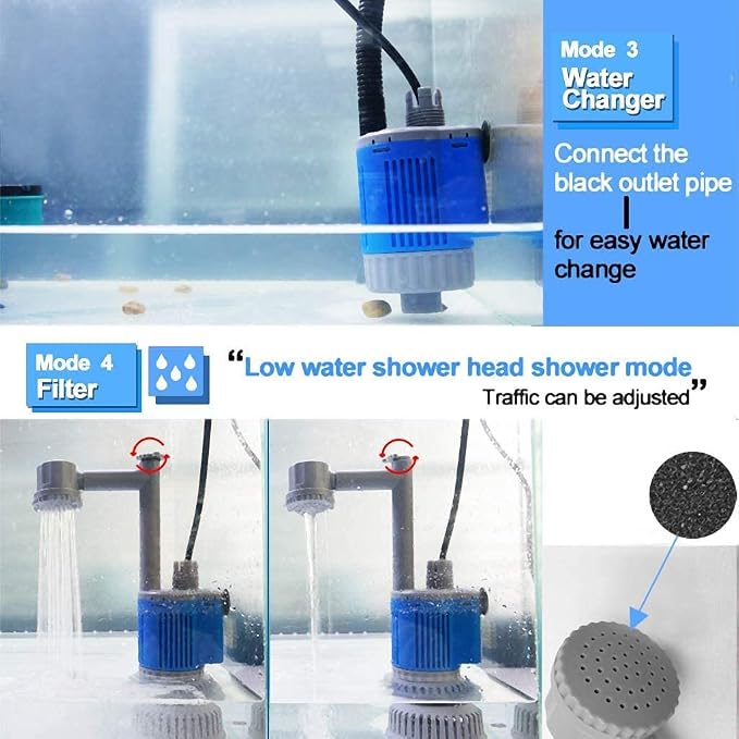 UPETTOOLS Aquarium Gravel Cleaner - Electric Automatic Removable Vacuum Bundle with 6 in 1 Aquarium Cleaning Tool