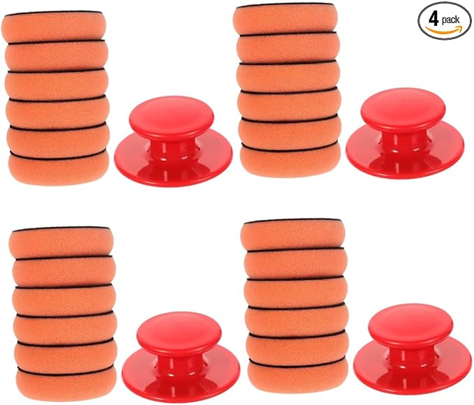 ULTECHNOVO 4sets Car Wax Buffer Auto Wax Buffer Buffing Pad Sponge Polishing Pads for Cars Polishing