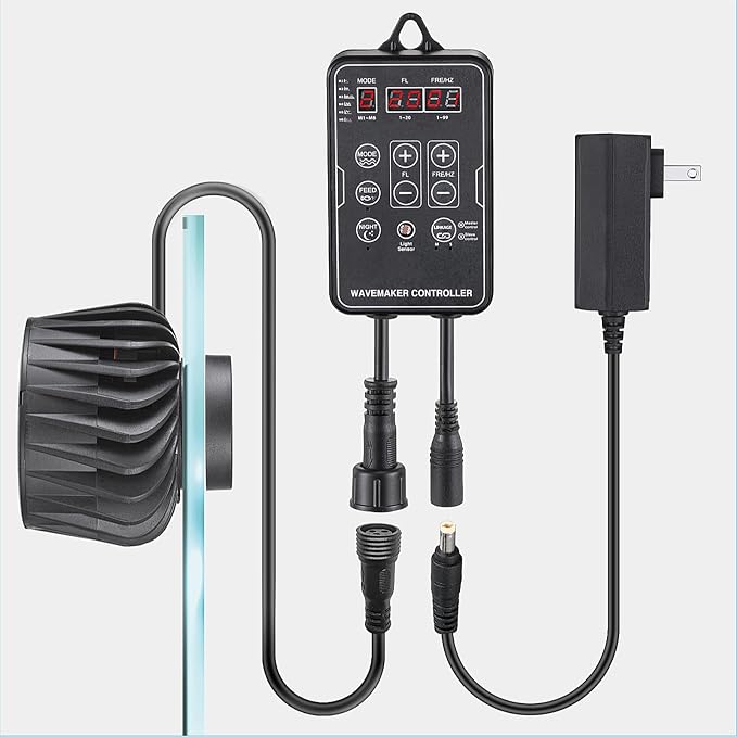 Carefree Fish Aquarium DC24V Magnetic Wave Maker 2200Gph 10W with Digital Led Display Controller Quiet and Powerful Powerhead Variable Frequency Circulation Pump for Freshwater and Saltwater