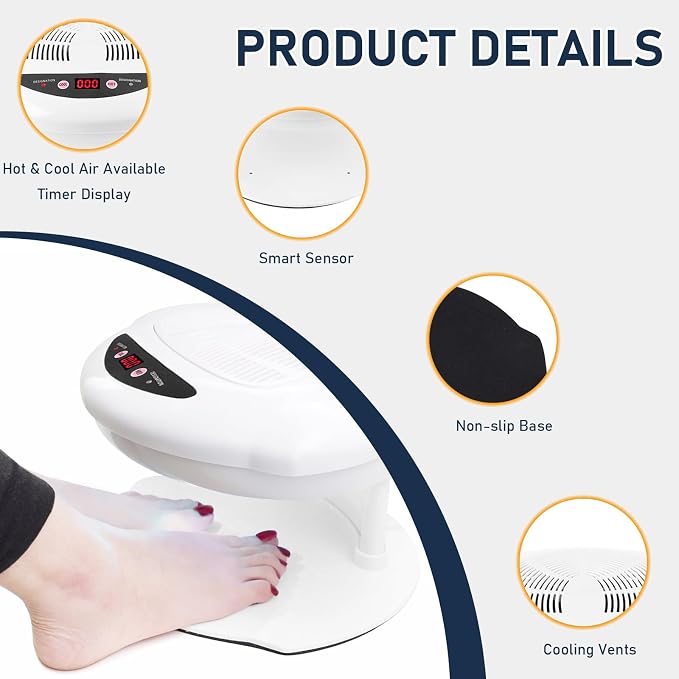 Nail Dryer for Regular Polish, 400W Large Nail Dryer Fan | Quick Dry, Large Air Flow, Auto Sensor, Professional Nail Drying Fan with Hot and Cool Air, for Salon and Home Use