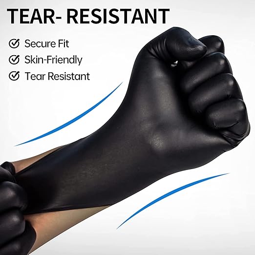 Intco Basic Medical Black Nitrile Exam Gloves 4.5 Mil - Latex-Free & Powder-Free - NGPF 1047 (Case of 1,000), X-Large