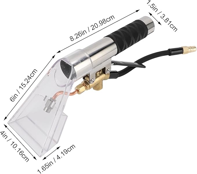 Yunseity Car Carpet Extractor, Upholstery Cleaner and Carpet Extractor and Auto Detailing Hand Wand Tool with Clear Head, Stainless Steel Upholstery Cleaning Tool for