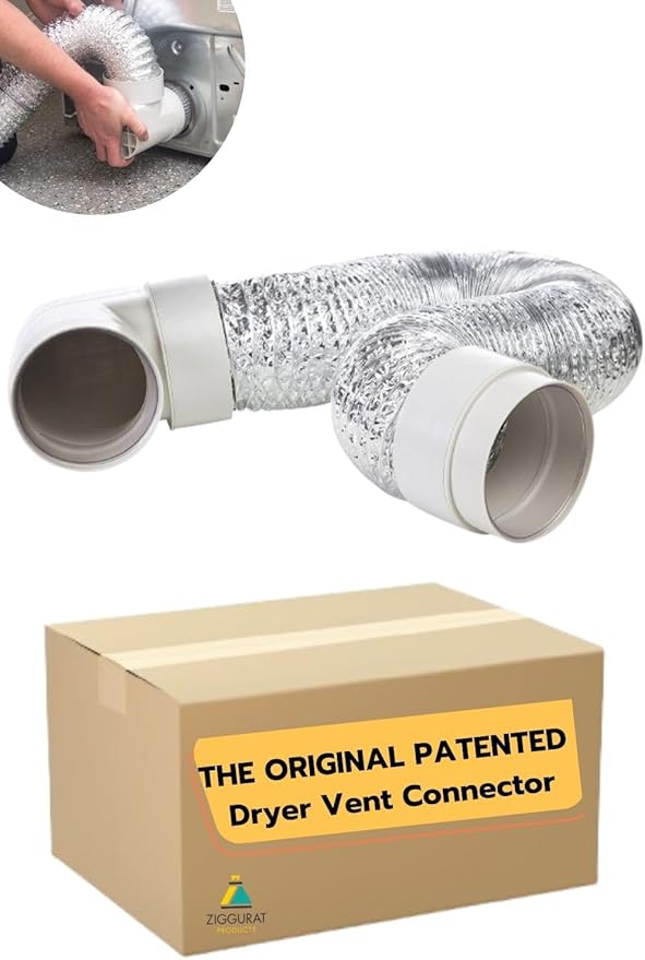 STV-M Space-Saving Dryer Vent – Airtight Seal, Durable Build, Complete Duct Connection Kit – Designed for Tight Spaces by Ziggurat
