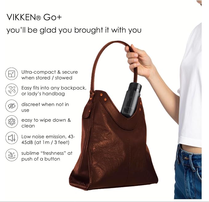 VIKKEN® Travel Bidet USB-Type C Electric Rechargeable Mobile Handheld Ultra Strong Water Spray Personal Hygiene Self Care for Men & Women, 3-Pressure/Long Press Stop, Go+ 550ml Classic Trim