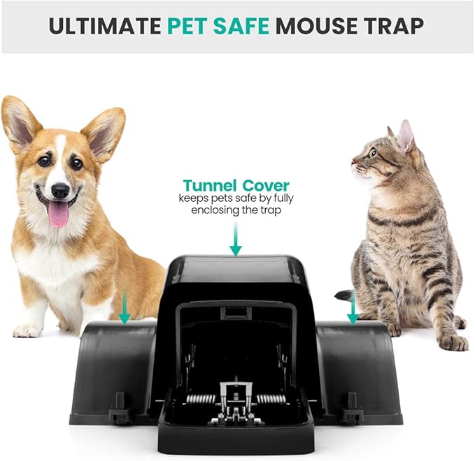 eXuby Pet-Safe & Child-Safe Rat Traps w/Tunnel Design – Dual Entry for Better Capture Rate - No Harmful Poison - Prevents Accidental Triggering - Avoid Finger Snapping - Setup in Seconds. (1 Pack)