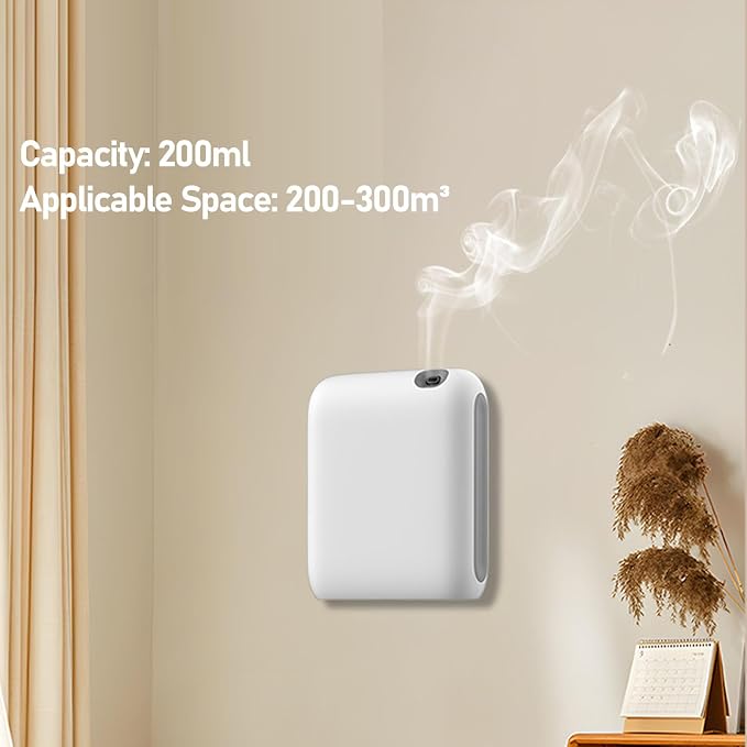 Smart App-Controlled Therapy Diffuser, Waterless Cold Air Scent Machine, 200ml Large Capacity, Battery & USB Powered, Quiet Fan with Timer, Ideal for Home, Office & Hotel, 300m³ Coverage