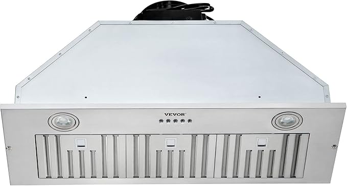 VEVOR Insert Range Hood, 800CFM 3-Speed, 36 Inch Stainless Steel Built-in Kitchen Vent with Push Button Control LED Lights Baffle Filters, Ducted/Ductless Convertible, ETL Listed…