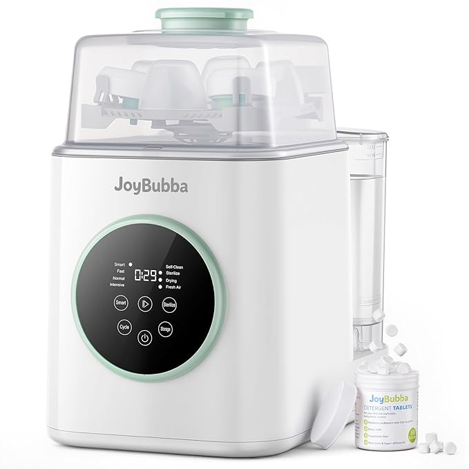 Bottle Washer, Sterilizer & Dryer – 4-in-One Cleaner for Baby Bottles, Pump Parts & Baby Essentials with 3 High-Temp Sterilization Modes, Includes 60 Cleaning Tablets – Saves Time & Effort.