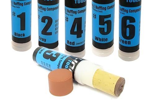 LINE10 Tools Metal Polishing Buffing Compound Bar Kit Polish Paste for Aluminum, Stainless Steel, Jewelry, Red Rouge, Green Lapping, Black Tripoli for High Gloss Shine and Scratch Removal