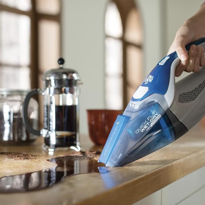 Dirt Devil QuickFlip Wet Dry 16V Cordless Handheld Vacuum Cleaner, Powerful Suction, Lightweight, Includes Quick Flip Crevice Tool, Rechargeable Battery, Portable Vacuum Cleaner