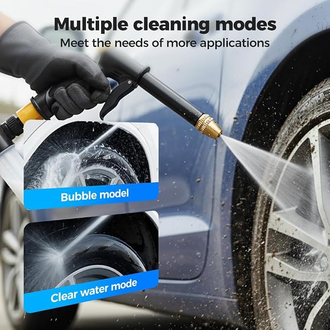 Jet Hose Nozzle High Pressure, Hydro Jet Power Washer Wand, Jet Nozzle Power Washer for Garden Hose, Rotating Nozzle, Various Spray Effects, Water Sprayer Cleaning Tool (1)