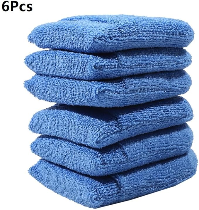2/4/6Pcs Soft Microfiber Car Wax Applicator Mitts Polishing Sponge Wax Foam Car Wax Applicator Pad Car Detailing Cleaning Tools(6Pcs Blue)