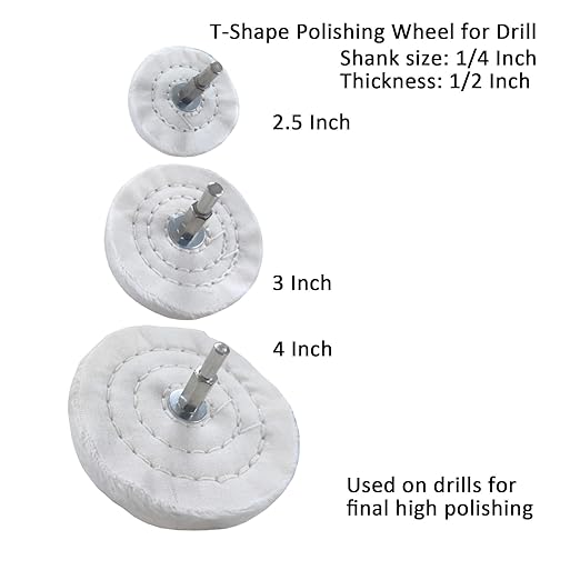 PURUI 13PCS Metal Buffing Polishing Wheel Kit for Drill,for Aluminum Brass Bronze Polish,Kit Includes:7PCS Mounted Buffing Polishing Wheels/4PCS Felt Bobs/2PCS Brown Tripoli & Blue Polishing Compound