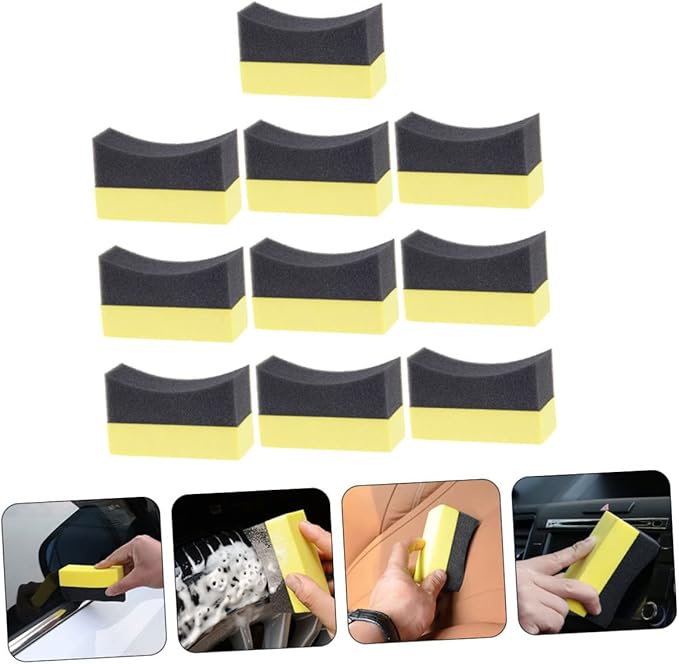 SUPVOX 50pcs Car Wax Applicator Pads Durable Sponge for Tire Dressing Cleaning Versatile Tool for Car Furniture More Tear Resistant Comfortable Design