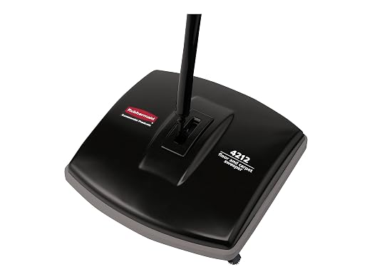 Rubbermaid Commercial Products Executive Series 6.5" Single-Action Mechanical Sweeper Cordless Black Collects Dust Dirt and Debris from Hard Floors and Carpet