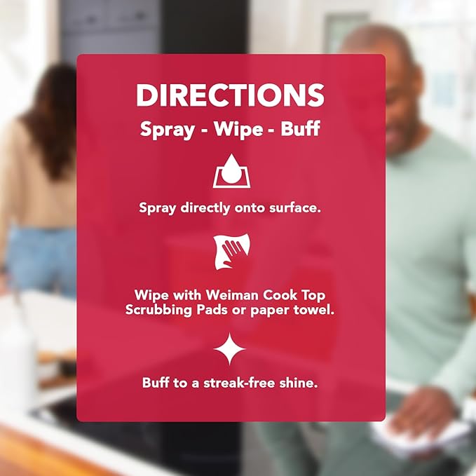 Weiman 6-Pack Cooktop Cleaning Spray – Cooktop & Oven Cleaner for Streak & Residue Free - Non-Abrasive Degreaser Safe for Glass & Ceramic