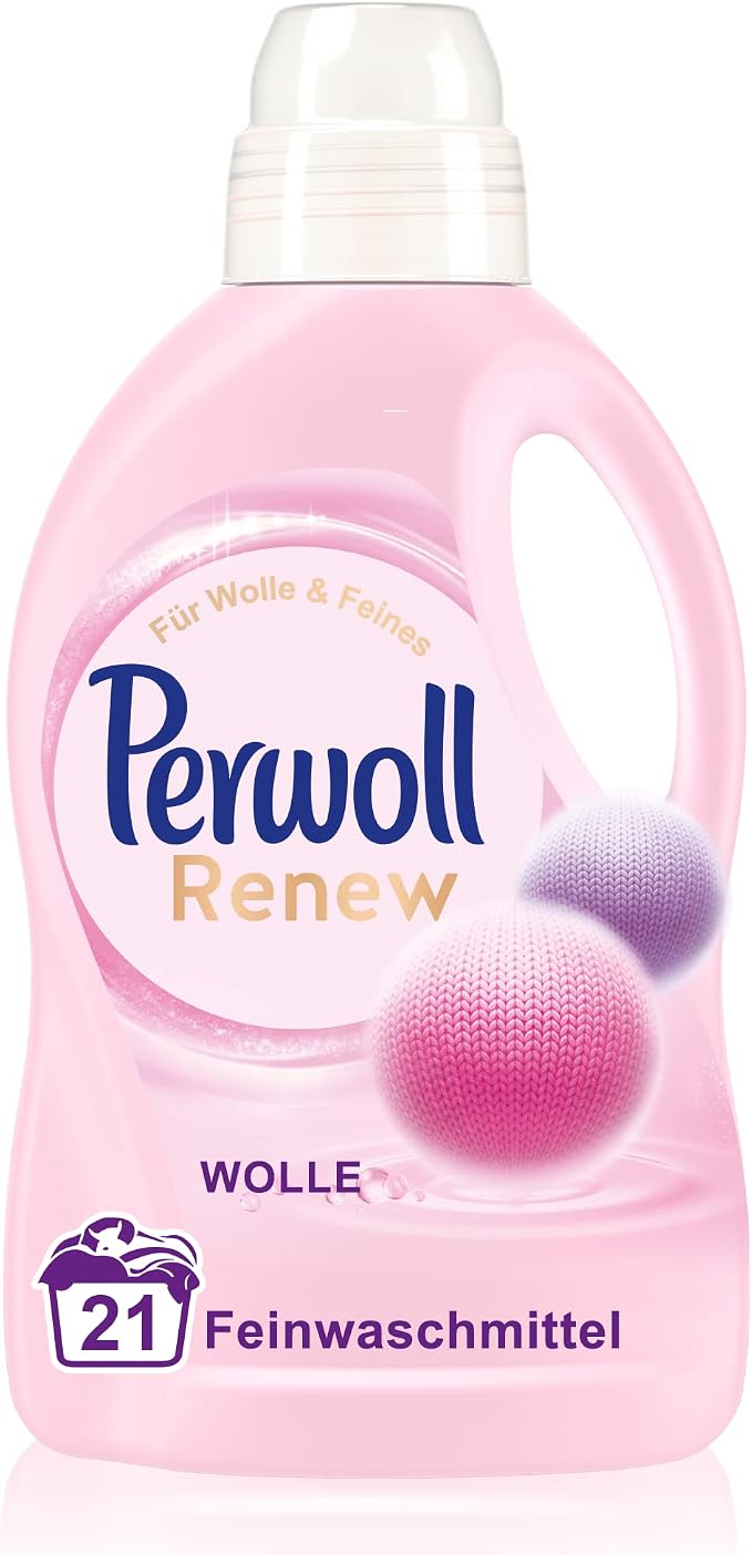 Perwoll Renew Wool & Fine Fabric Care (1 x 21 Wash Loads) Liquid Detergent for Wool, Silk and Fine Fabrics