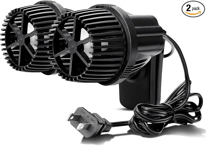 hygger 4200GPH Double Head Aquarium Circulation Pump, Quiet 12W Aquarium Wave Maker, with Strong Magnetic Suction Base, 360°Adjustable Power Head, for 110~240 Gal Tank