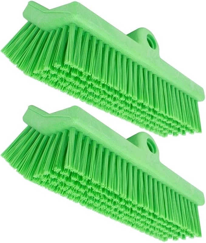 SPARTA 40423EC75 Plastic Floor Scrub Brush, Wall Brush, Equipment Brush With Nonabsorbent Bristles For Industrial Kitchens, Hospitals, Commercial Cleaning, 4 Inches, Lime, (Pack of 2)