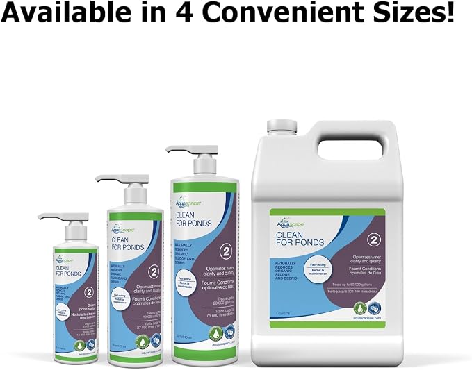 Aquascape Clean Water Treatment for Koi and Fish Ponds, Optimize Water Clearity and Quality, Easy to Use, Powerful Blend of Heterotrophic Bacteria, 32 Ounce / 946-ml, 96063