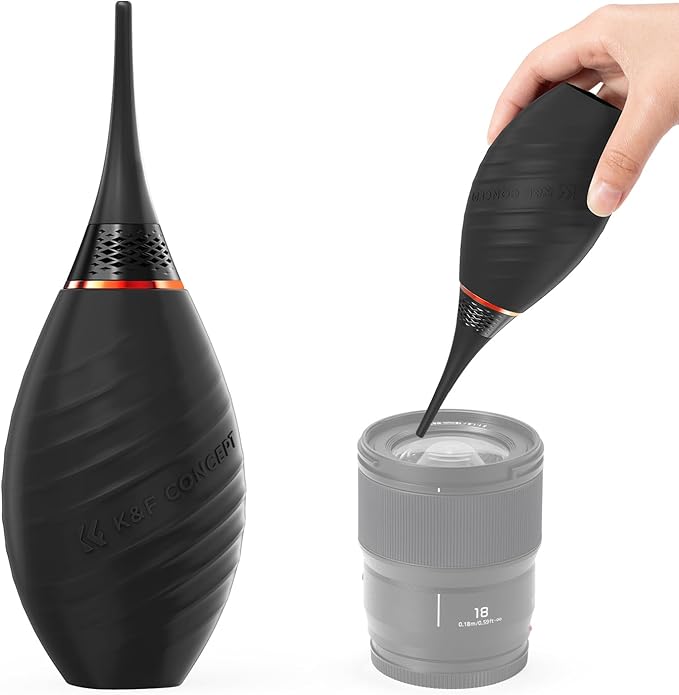 K&F Concept 24mm Full Frame Sensor Cleaning Swab*20+Long Nozzle Air Blower Compatible with Nikon Sony Canon DSLR Camera Sensor