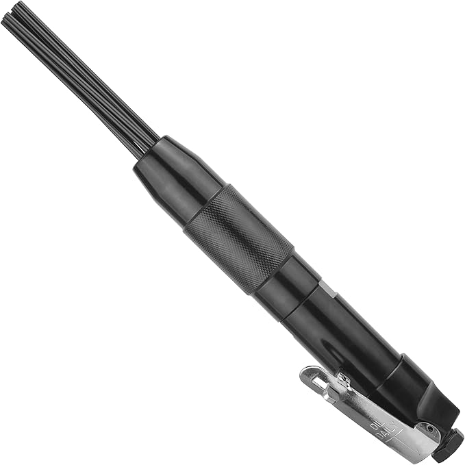 Compact Air Needle Scaler, 12 Hardened Steel Needles, Pneumatic Rust Slag Paint Dirt Remover, 3mm Needle Scaler Tool