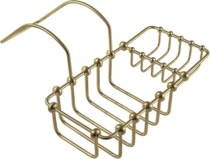 Kingston Brass CC2167 Clawfoot Tub Rim Soap and Sponge Holder, Brushed Brass