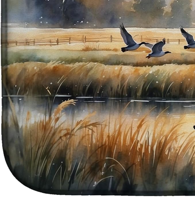 Caroline's Treasures Geese in Flight Dish Drying Mat Absorbent Dish Drying Mat Pad for Kitchen Counter Dish Drainer Mat for Countertop, 14 x 21", Multicolor