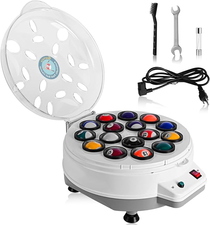 Pool Ball Cleaner,110V Automatic Billiard Ball Cleaner,Pool Ball Cleaner Machine,Electronic Pool Balls Polishing for 16 Billiard and Snooker Balls