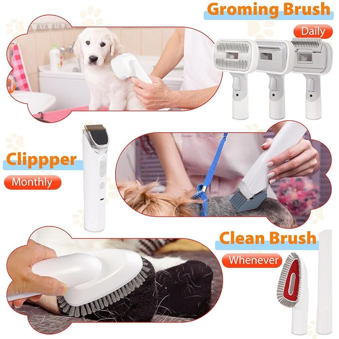 axGear Pet Hair Vacuum Dog Cat Grooming Kit Clipper Brush Hair Trim